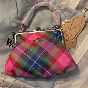 Vivienne Westwood Multicolor Plaid Kisslock Handbag/Crossbody!